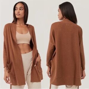 Pact Organic Cotton Airplane Wrap Cardigan in Terracotta, XS/S (A9)